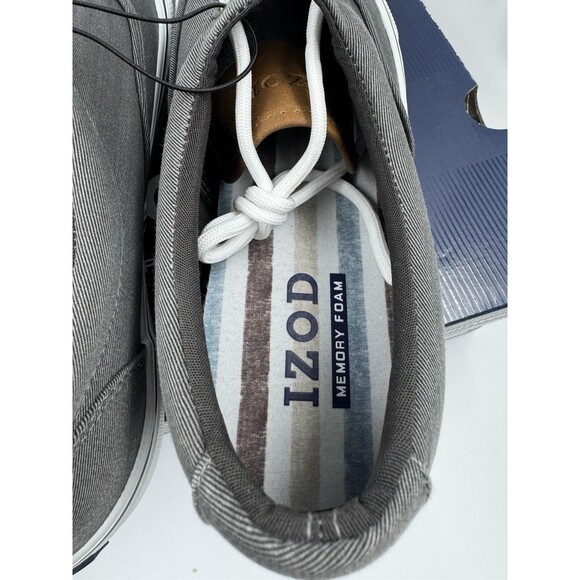 Izod Men's Rangley Canvas Memory Foam Gray Lace Up Sneaker Shoes Size 10 New - Picture 8 of 16